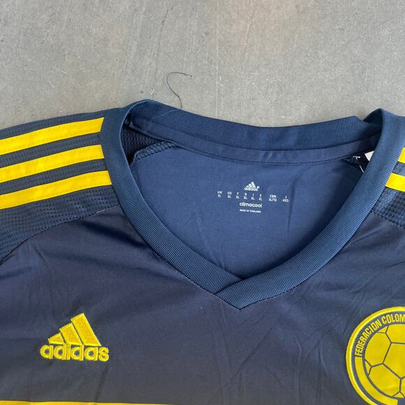 Vintage Y2K Adidas Colombia 2015 Football Soccer Jersey Navy Yellow Size XL - Picture 3 of 5